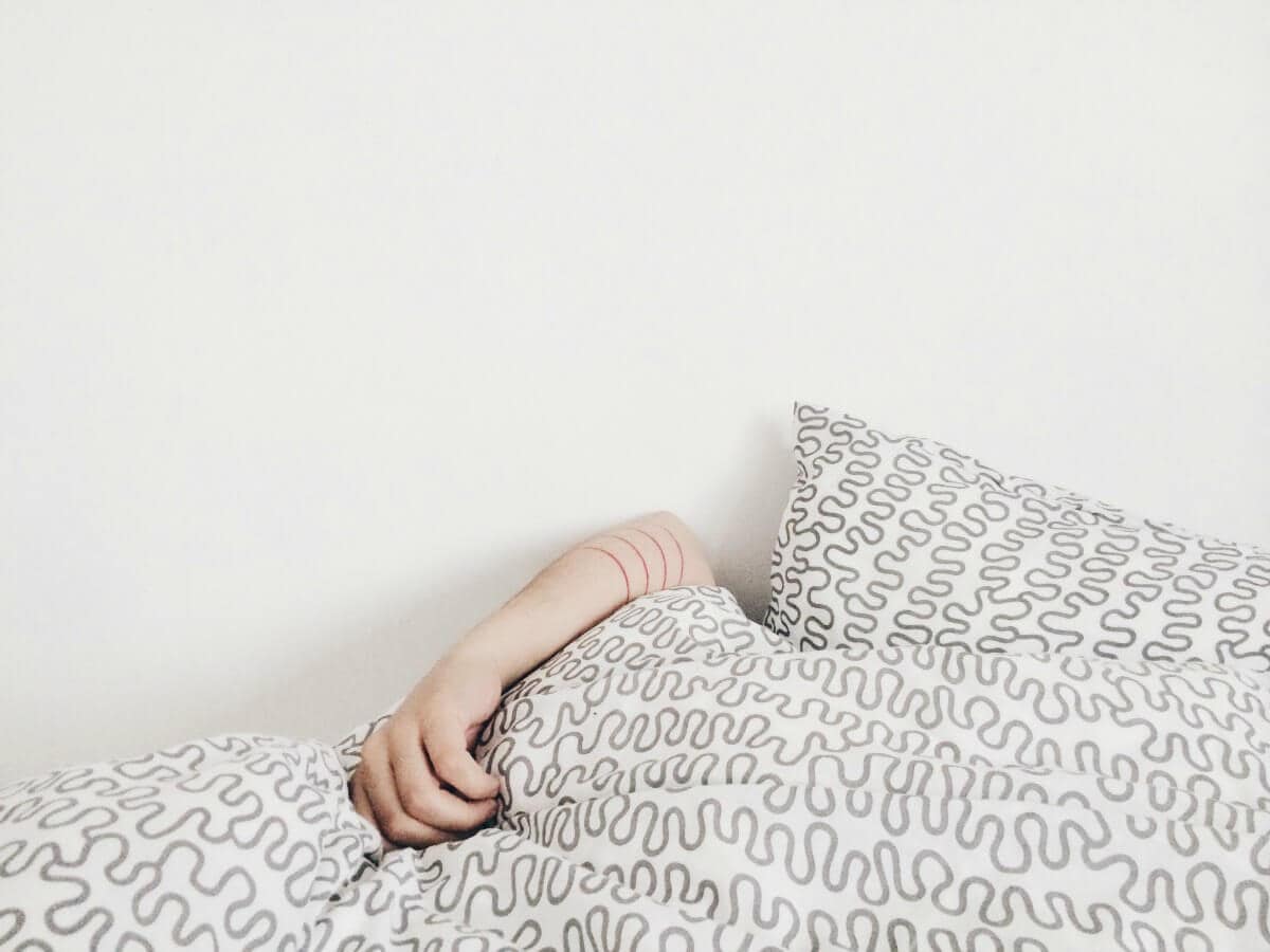 Beating Sleep Deprivation grey and white quilt cover from IKEA